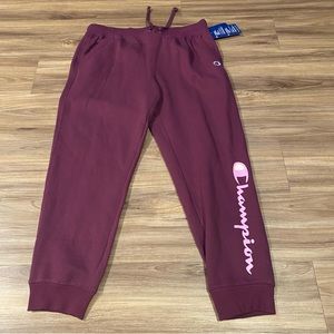 purple champion sweatpants size L NWT
